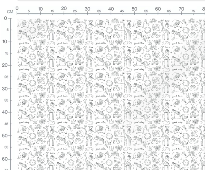 Tissu Imprimé Good Vibes A Colorier, 7 tissus au choix – Image 3