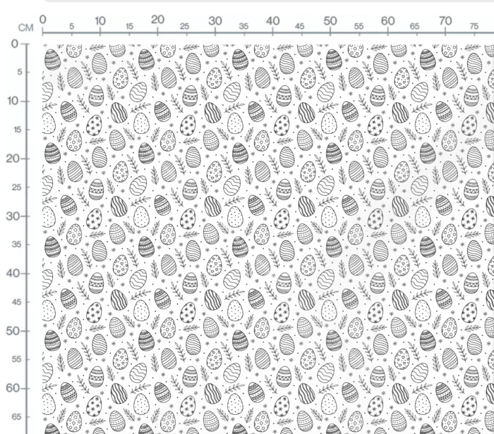 Tissu Imprimé Oeufs de Paques A Colorier, 7 tissus au choix – Image 3