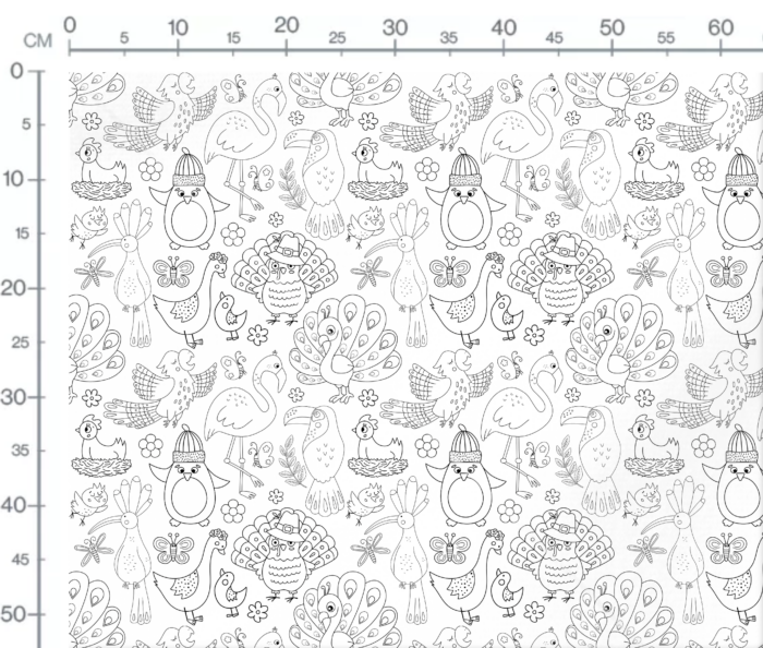 Tissu Exclusif Oiseaux A Colorier, 7 tissus au choix – Image 3
