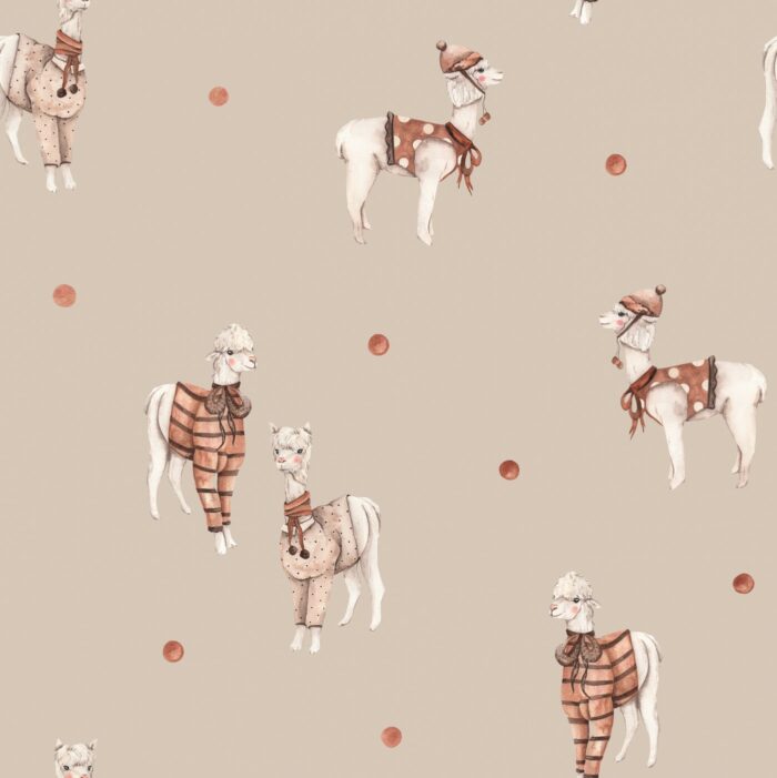 Tissu Imprimé Alpaga Pull Beige, 7 tissus au choix