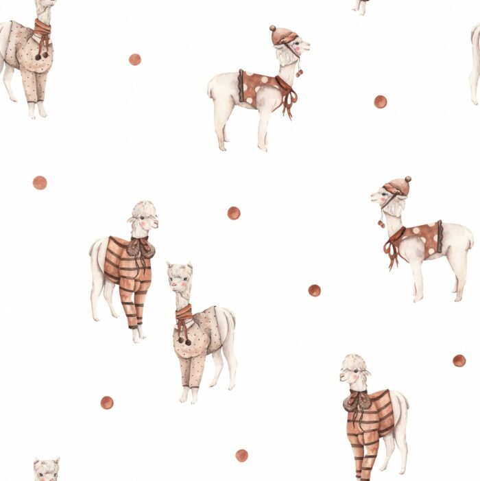 Tissu Imprimé Alpaga Pull Blanc, 7 tissus au choix