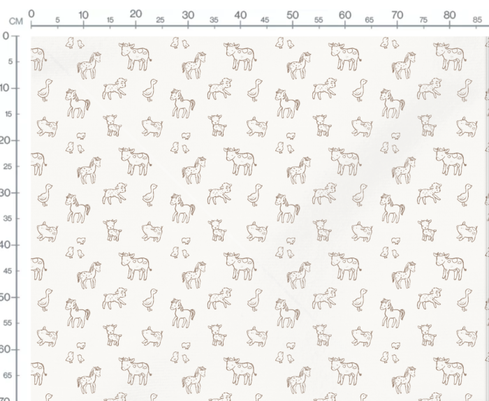 Tissu Imprimé Animaux Ferme Dessin Clair, 7 tissus au choix – Image 2