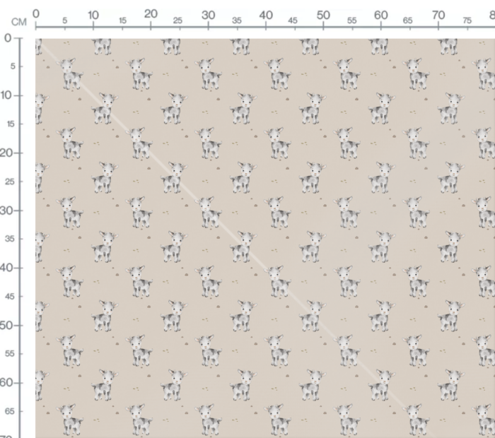 Tissu Imprimé Animaux Mignons Chèvre Beige, 7 tissus au choix – Image 2