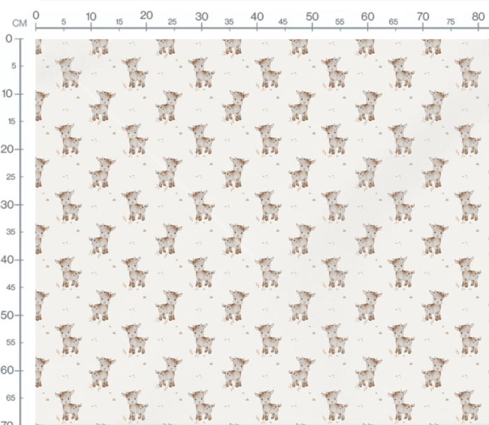 Tissu Imprimé Animaux Mignons Chèvre Creme, 7 tissus au choix – Image 3