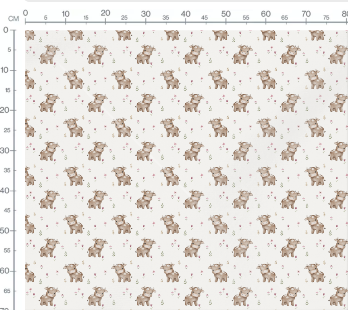 Tissu Imprimé Animaux Mignons Vache Marron, 7 tissus au choix – Image 3