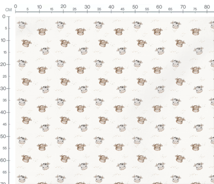 Tissu Imprimé Animaux Mignons Vaches, 7 tissus au choix – Image 3