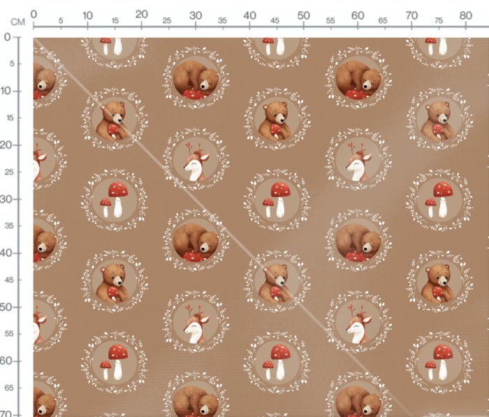 Tissu Imprimé Bébé Ourson Automne Caramel, 7 tissus au choix – Image 3