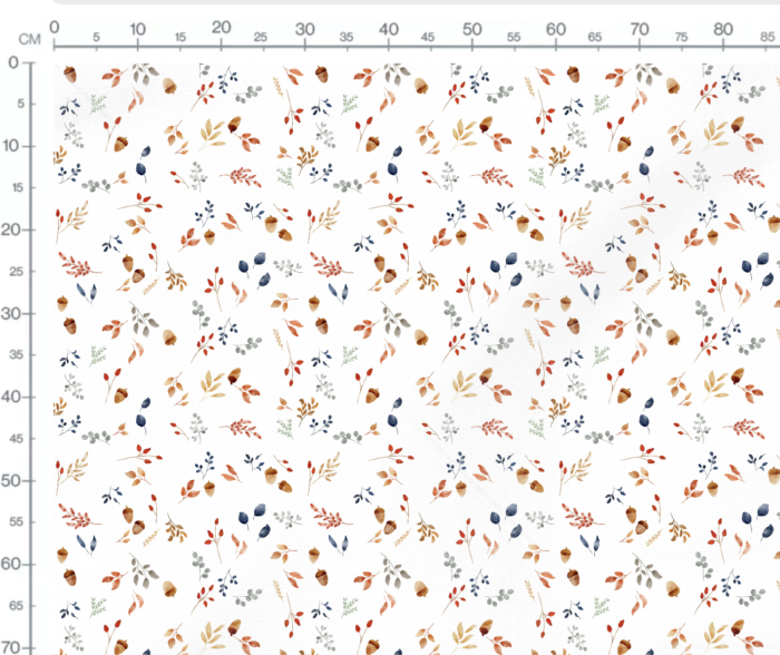 Tissu Imprimé Brindilles Automne Blanc, 10 tissus au choix – Image 3