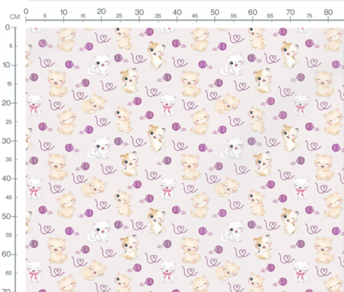 Tissu Imprimé Chatons Mignons Rose, 7 tissus au choix – Image 2