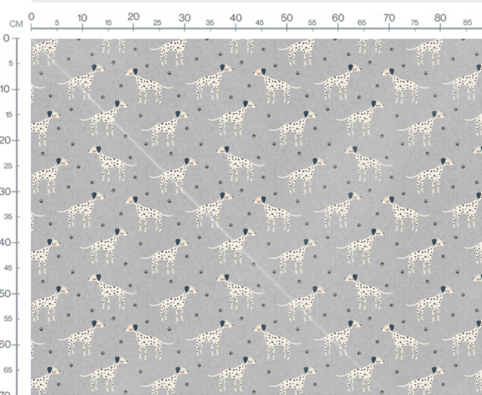 Tissu Imprimé Chien Dalmatien Gris, 7 tissus au choix – Image 3
