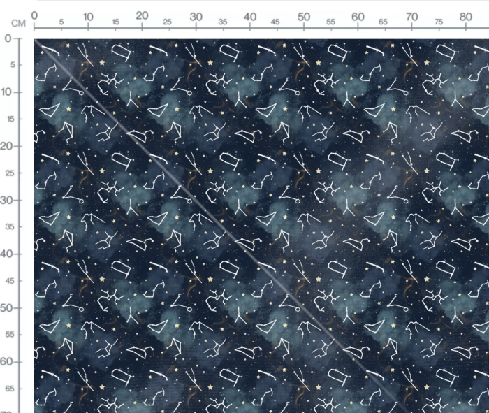 Tissu Imprimé Ciel Étoiles Bleu, 7 tissus au choix – Image 3
