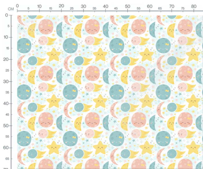 Tissu Imprimé Ciel Mignon Pastel, 7 tissus au choix – Image 3