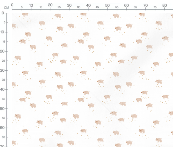 Tissu Imprimé Cochon Adorable, 7 tissus au choix – Image 3