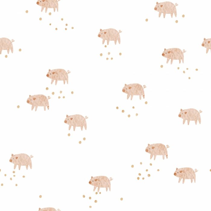 Tissu Imprimé Cochon Adorable, 7 tissus au choix