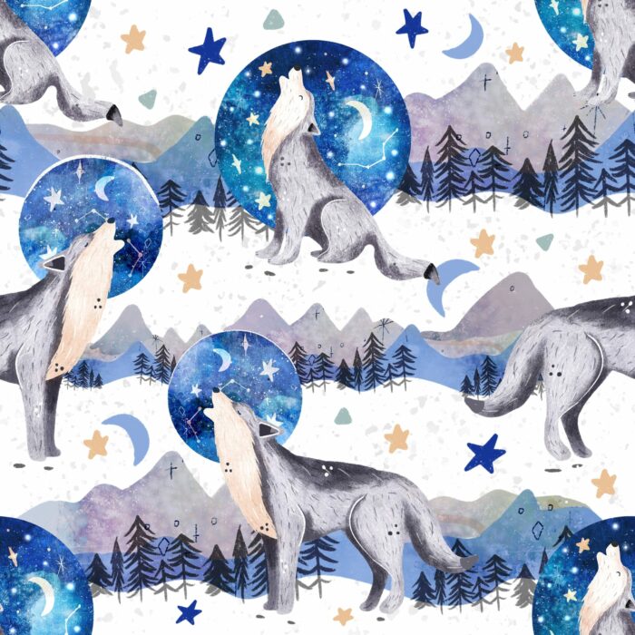 Tissu imprimé Designer Reve de Loup, 10 tissus au choix