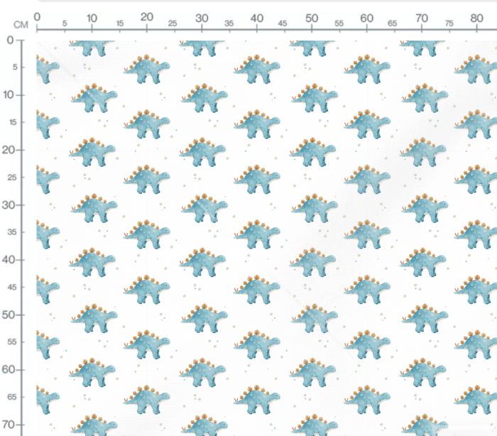 Tissu Imprimé Dinosaure Étoiles Blanc, 7 tissus au choix – Image 3
