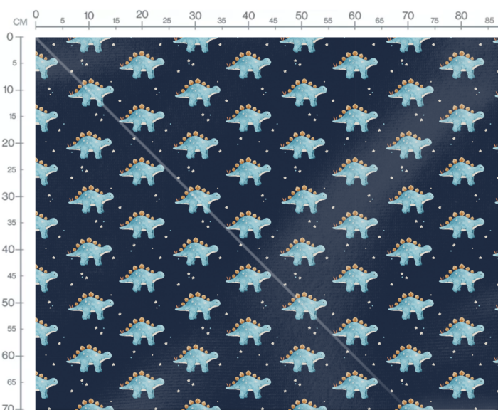 Tissu Imprimé Dinosaure Étoiles Bleu, 7 tissus au choix – Image 3