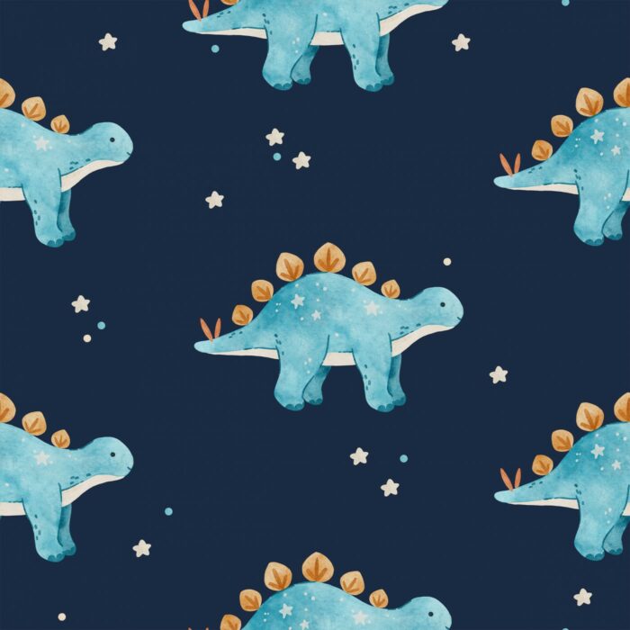 Tissu Imprimé Dinosaure Étoiles Bleu, 7 tissus au choix