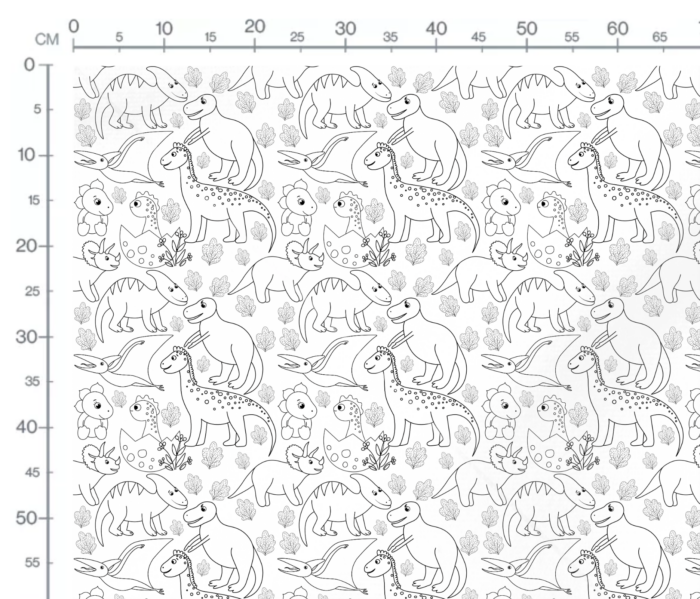 Tissu Exclusif Dinosaures A Colorier, 7 tissus au choix – Image 3