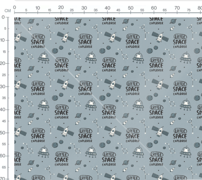 Tissu Imprimé Espace Explorer Bleu, 7 tissus au choix – Image 3