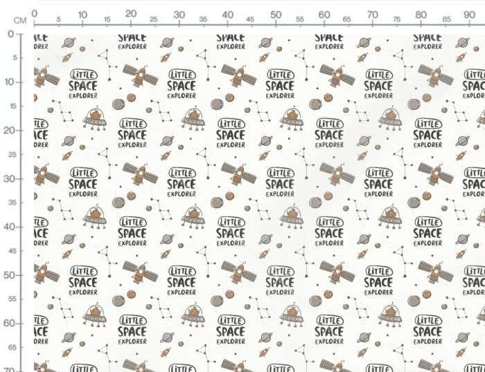 Tissu Imprimé Espace Explorer Crème, 7 tissus au choix – Image 3