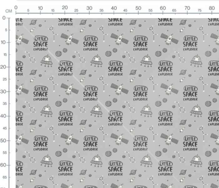 Tissu Imprimé Espace Explorer Gris, 7 tissus au choix – Image 3