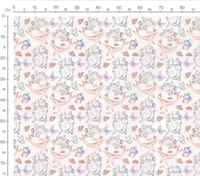 Tissu Exclusif Baleine Magique Rose, 7 tissus au choix – Image 2