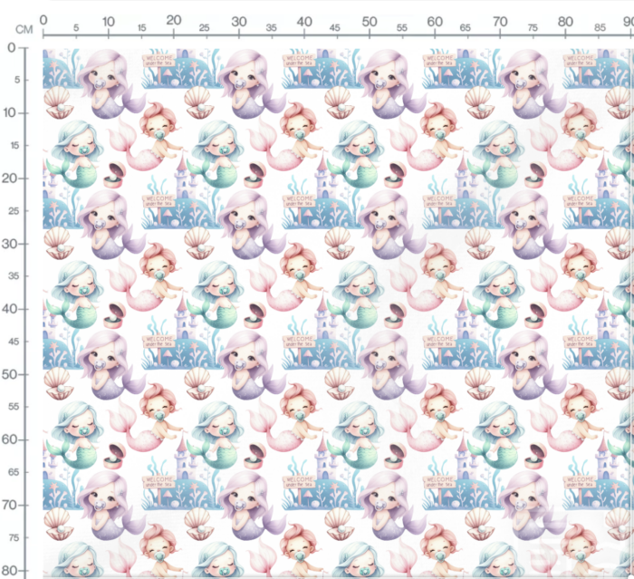 Tissu Exclusif Bébés Sirènes, 7 tissus au choix – Image 2
