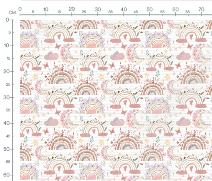 Tissu Exclusif Imprimé Arc-en-ciel Magique Raye, 7 tissus au choix – Image 2