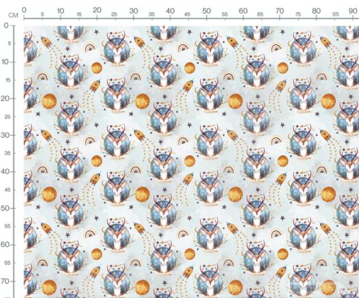 Tissu Imprimé Designer Cerf Mignon Planètes, 10 tissus au choix – Image 4