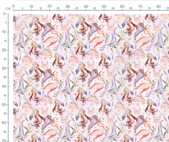 Tissu Exclusif Marin Sirènes Magiques Rose, 7 tissus au choix – Image 2