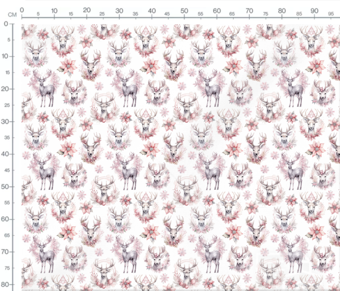 Tissu Imprimé Exclusif Noel Rose Renne, 11 tissus au choix – Image 3