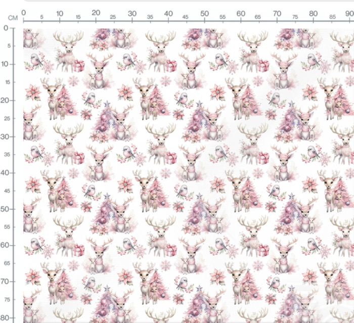 Tissu Exclusif Noel Rose Renne Mignon, 7 tissus au choix – Image 3