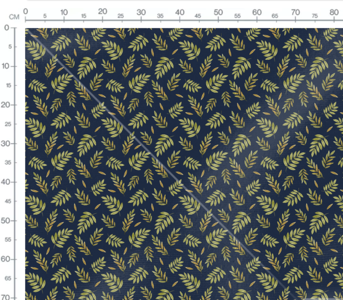 Tissu Imprimé Feuilles Tropicales Bleu, 7 tissus au choix – Image 2