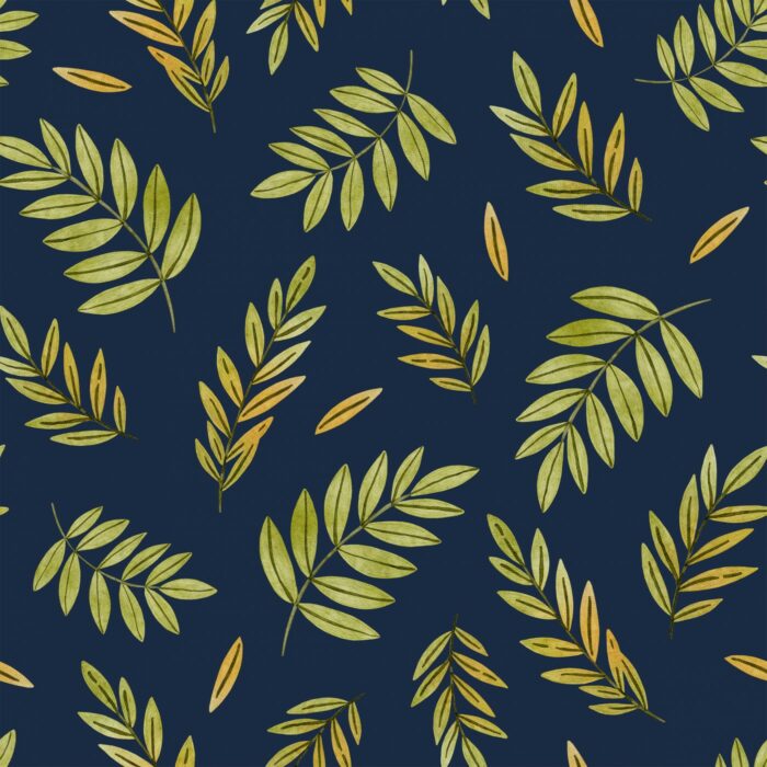 Tissu Imprimé Feuilles Tropicales Bleu, 7 tissus au choix