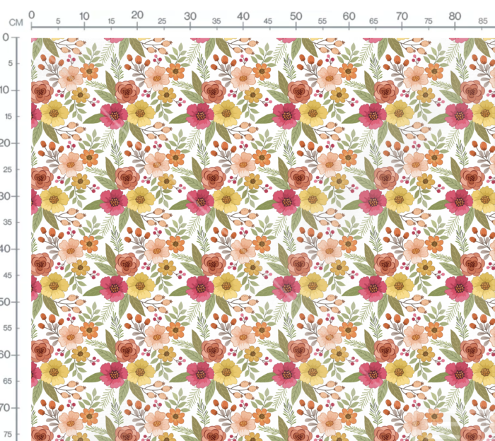 Tissu Imprimé Fleuri Amandine, 7 tissus au choix – Image 3