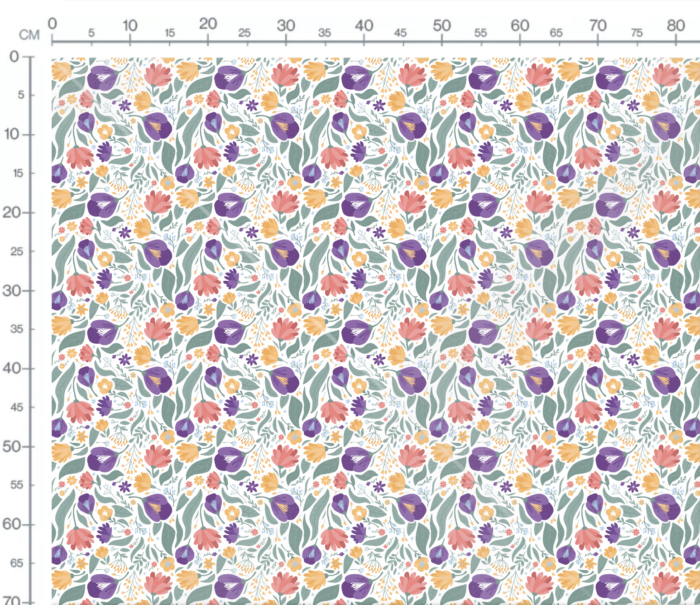 Tissu Imprimé Fleuri Audrey Violet, 7 tissus au choix – Image 3