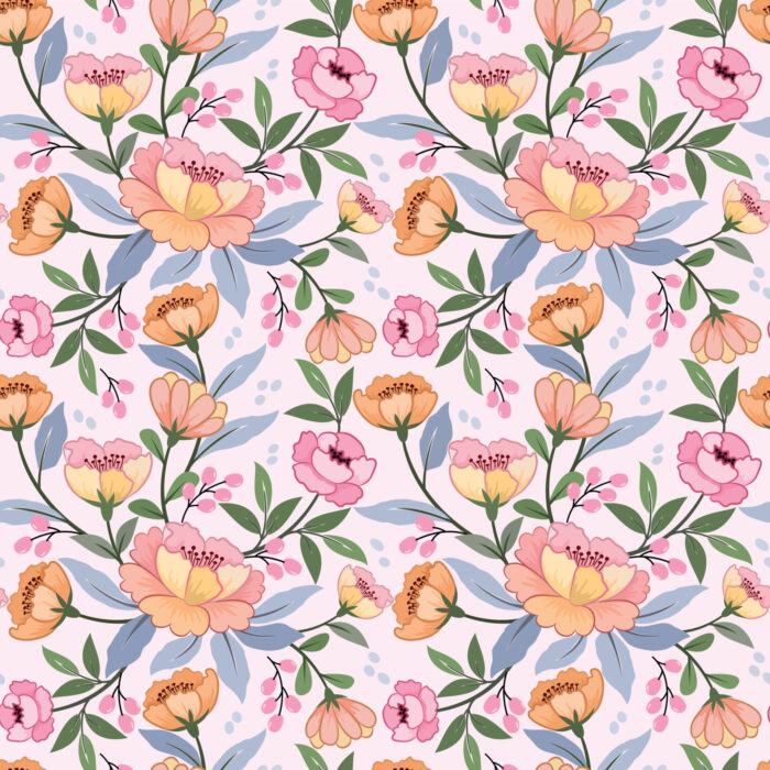 Tissu Imprimé Fleuri Aurelia Rose Petit, 7 tissus au choix