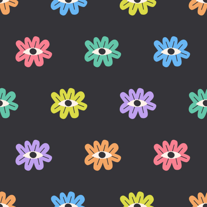 Tissu Imprimé Fleuri Aurore Yeux, 7 tissus au choix
