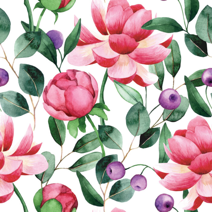 Tissu Imprimé Fleuri Estelle, 7 tissus au choix