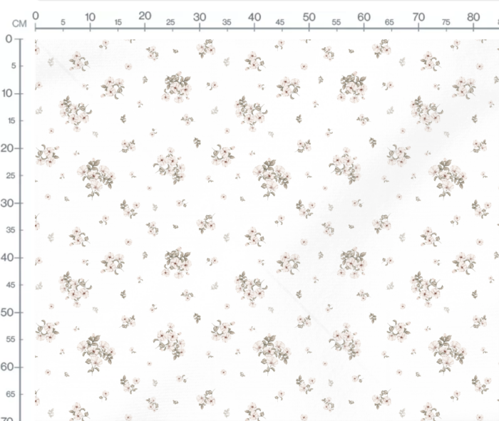 Tissu Imprimé Fleuri Eve Blanc, 7 tissus au choix – Image 3