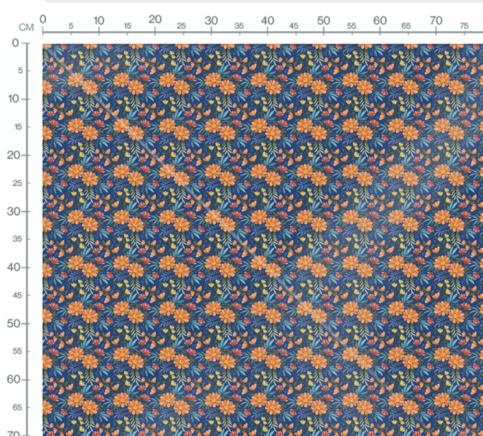 Tissu Imprimé Fleuri Hanae Bleu, 7 tissus au choix – Image 2