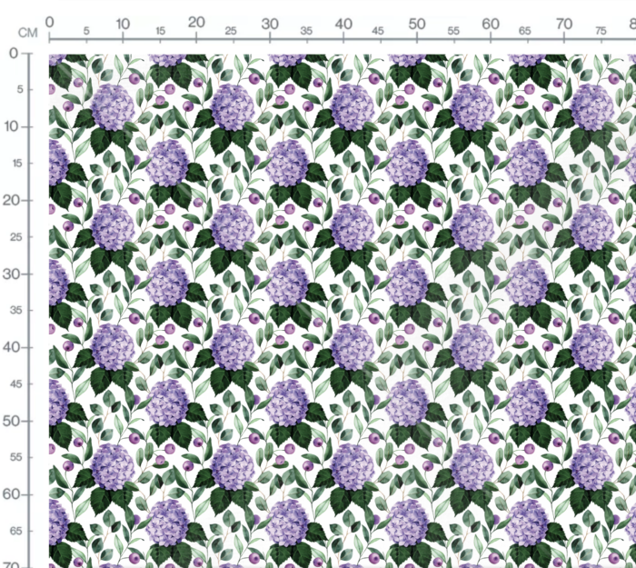Tissu Imprimé Fleuri Hortensia Blanc, 7 tissus au choix – Image 3