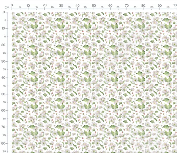 Tissu Imprimé Fleuri Karine Blanc, 7 tissus au choix – Image 3