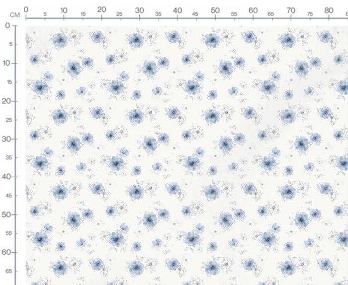 Tissu Imprimé Fleuri Marion Bleu, 7 tissus au choix – Image 3