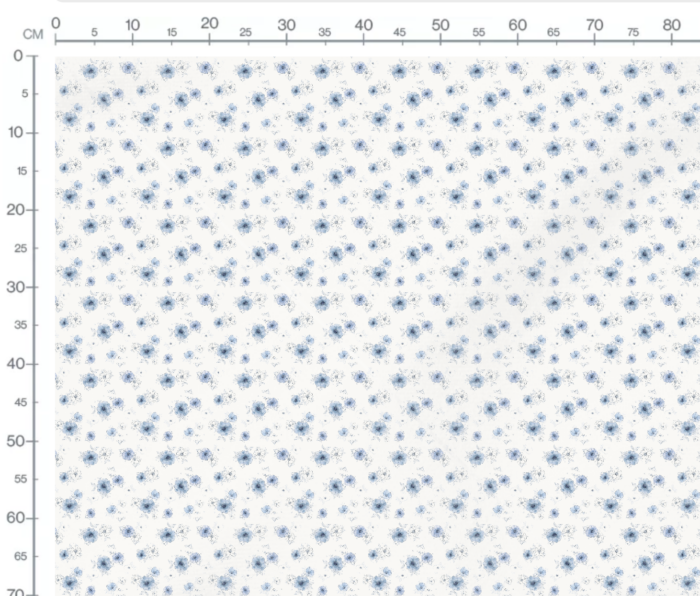 Tissu Imprimé Fleuri Marion Bleu Petit, 7 tissus au choix – Image 2