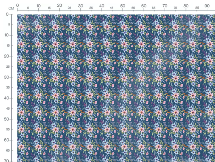 Tissu Imprimé Fleuri Stéphanie Bleu, 7 tissus au choix – Image 3