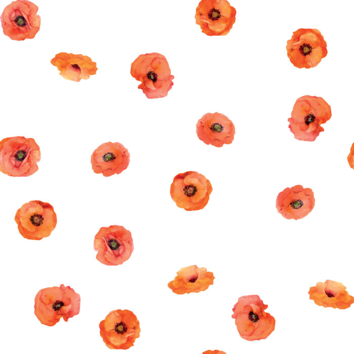 Tissu Imprimé Fleuri Coquelicots Blanc, 7 tissus au choix