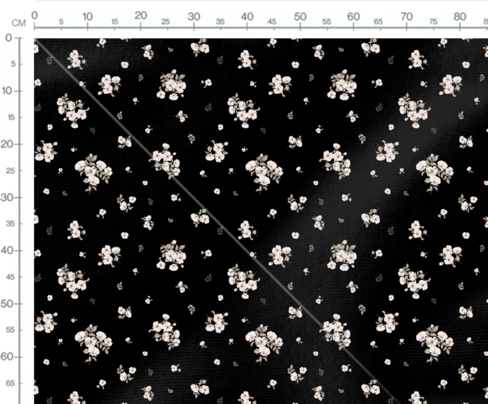Tissu Imprimé Fleuri Eve Noir, 10 tissus au choix – Image 3