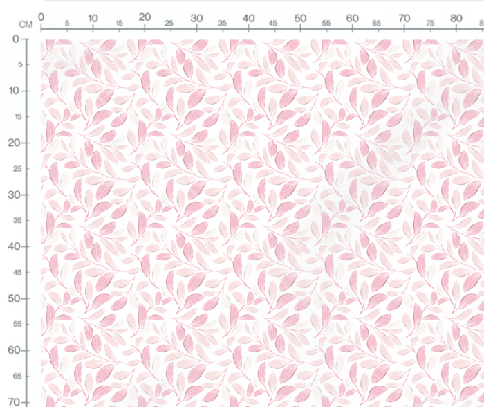 Tissu Imprimé Fleuri Feuilles Roses, 7 tissus au choix – Image 3